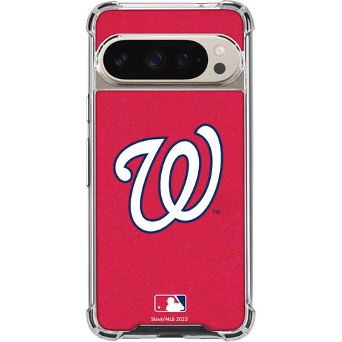 MLB Washington Nationals - Solid Distressed Pixel 9/9 Pro Clear Case